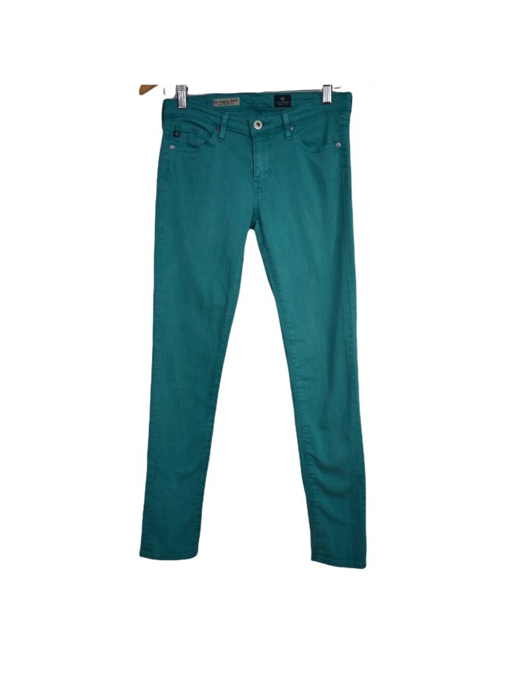 Adriano Goldschmied AG Jeans 26 Womens The Legging Ankle Teal Cotton Blend